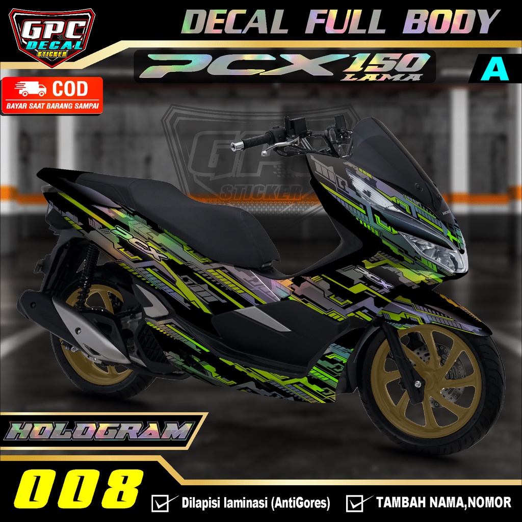 Decal Sticker Fullbody PCX 150 Old/Lama 001- Dekal PCX 150 Desain tecno GPC