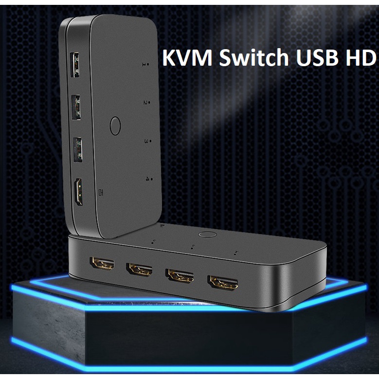 KVM Switch USB HDMI Sharing LCD Monitor Keyboard Mouse