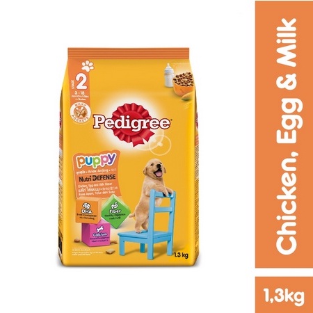 PEDIGREE PUPPY 1,3kg Makanan Anak Anjing Kering Rasa Chicken and Egg 1.3 Kg