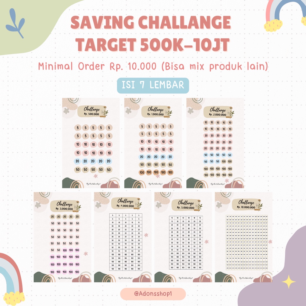 

[1 SET ISI 7] Saving Challange Target 500k-10Jt