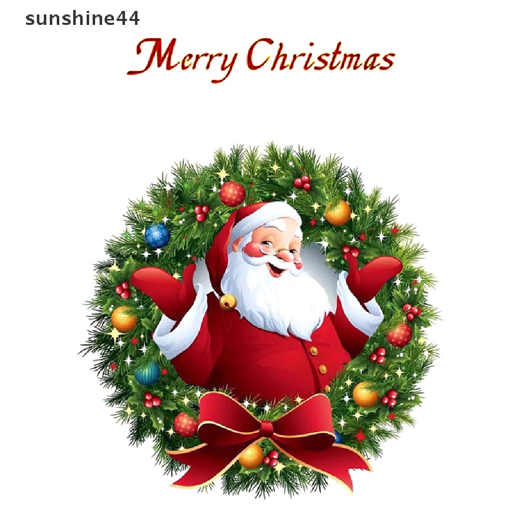 Stiker Dinding Sunshine Santa Claus Merry Christmas Stiker Dekorasi Festival Natal.