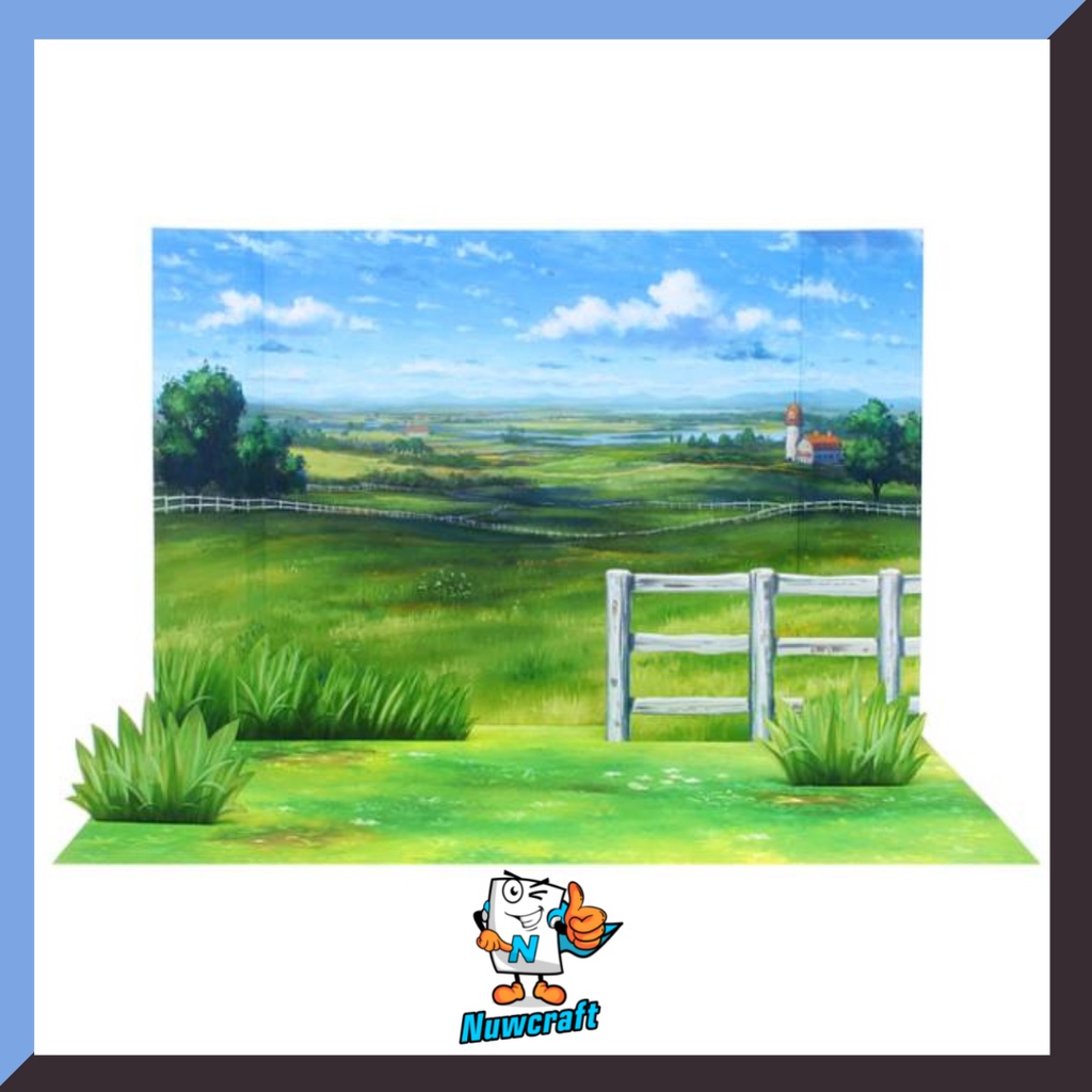 Grassy plain Papercraft Diorama