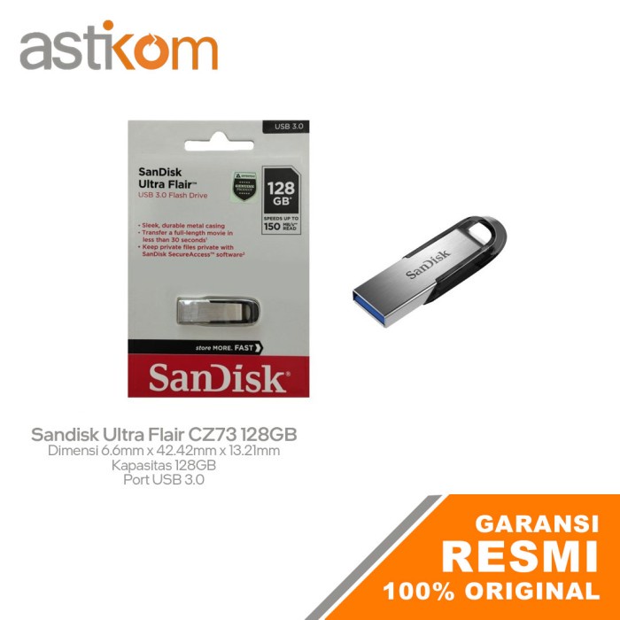 Flashdisk Sandisk Ultra Flair CZ73 128GB USB 3.0