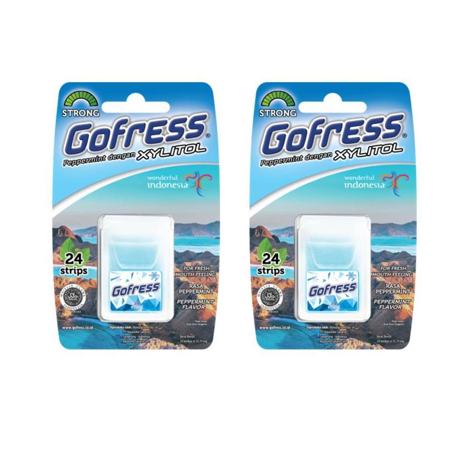 

Jual ー GOFRESS Xylitol Peppermint (2 pcs x 24 Strips) 유