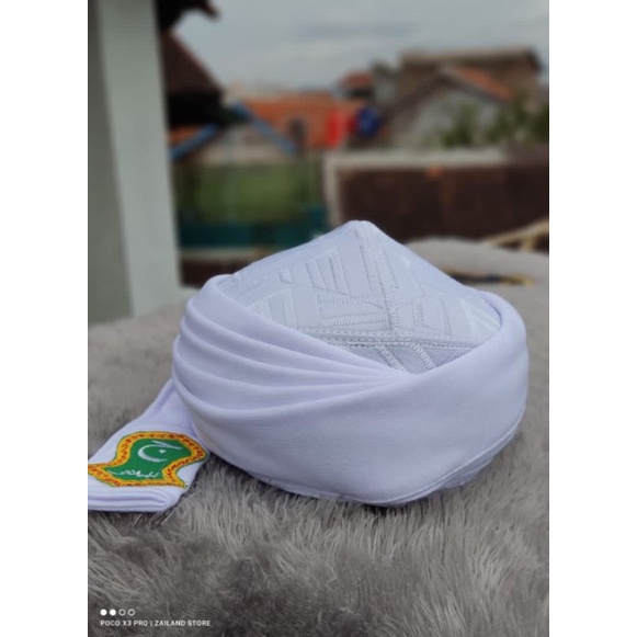 Peci imamah permanen langsung pakai polos dan motif terompah nabi dewasa dan anak terlaris murah (CO