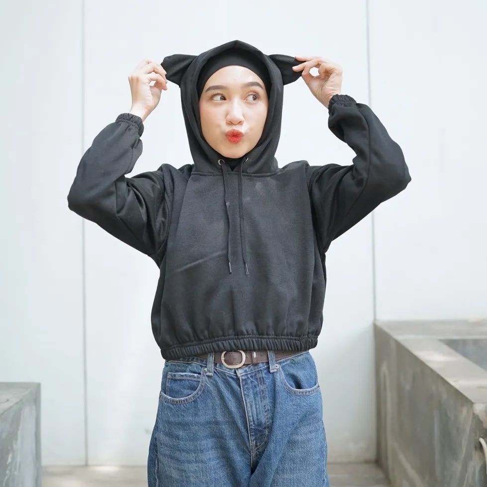 Hoodie Sherpa Cute Bear Crope bahan plecee Terbaru 2023 / Sweater Crope Remaja Terbaru 2023/ Hoodie remaja kekinian / Sweater Hoodie Sherpa Crope / Hoodie Wanita kekinian / Hoodie lembut terbaru 2023