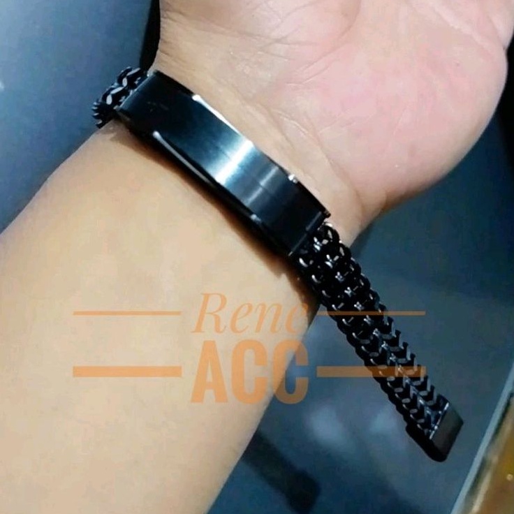 Gelang Pria Rantai Hitam Super keren Anti Karat