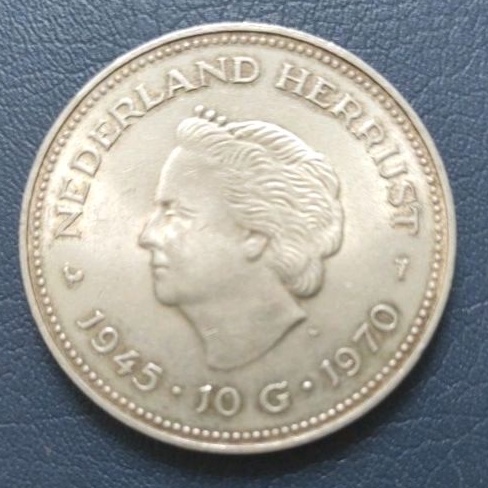 Koin Perak 10 Gulden Juliana Tahun 1945-1970