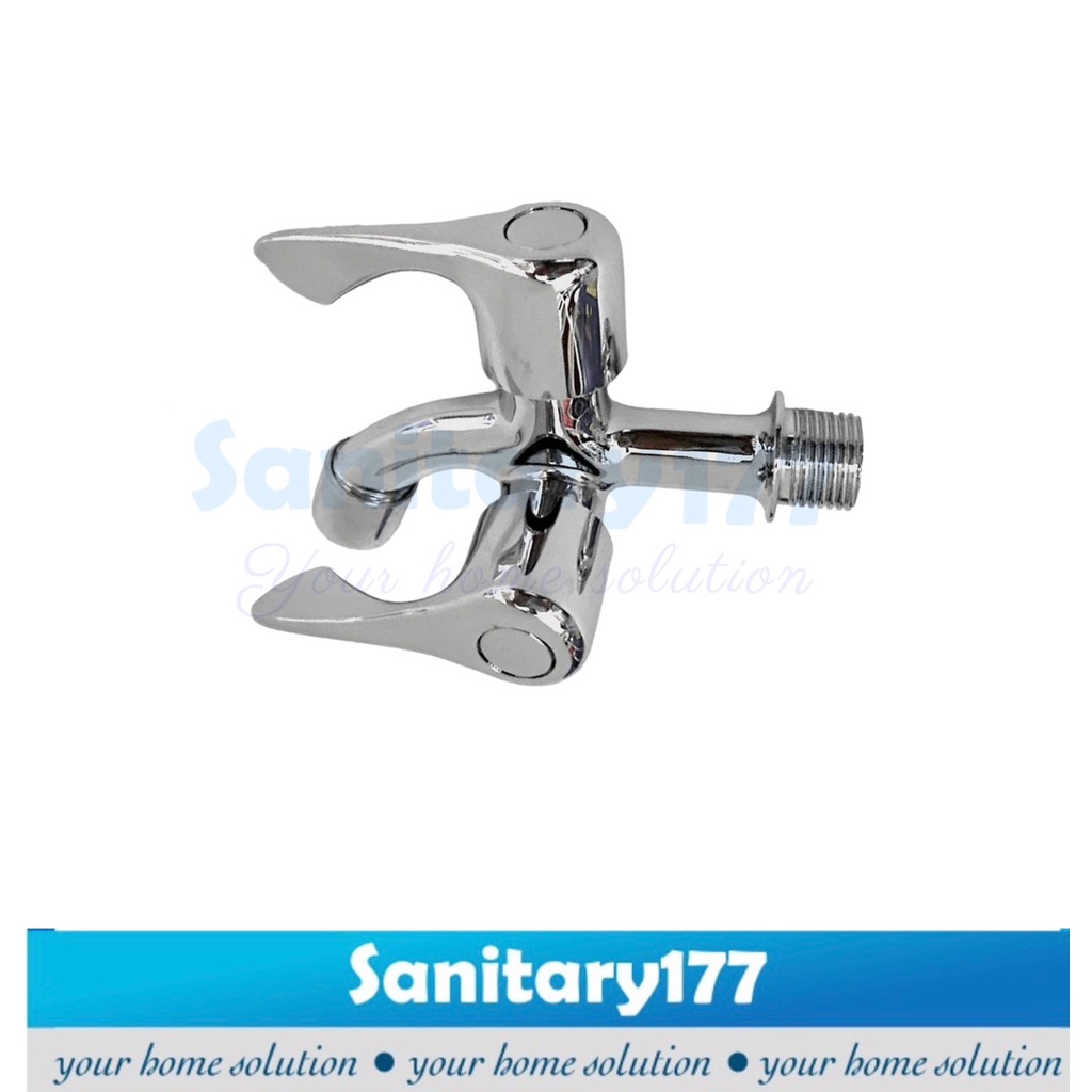 Keran air Cabang Engkol Minimalis murah DB- Kran Air kloset clsoet Double Engkol Kran Shower dua faucet two way /K30