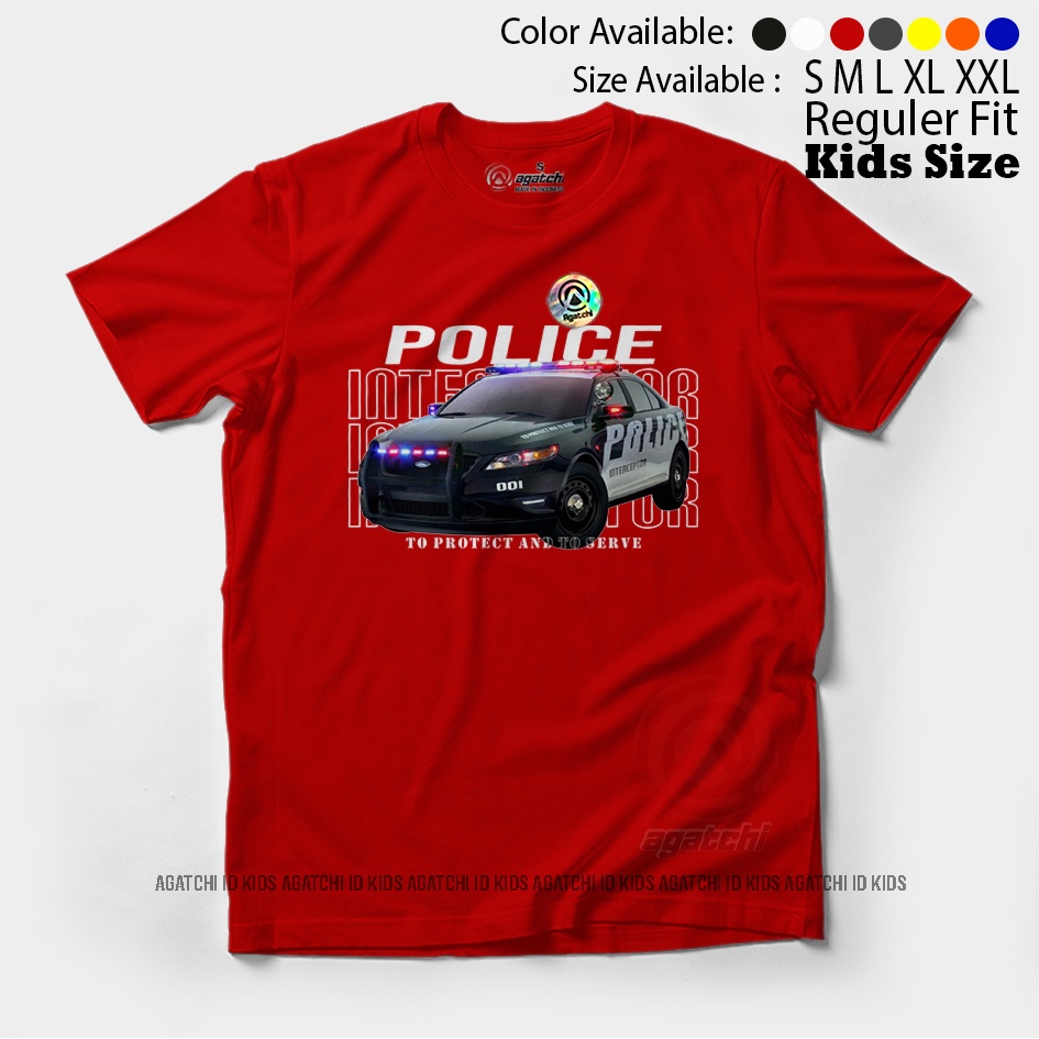 Baju Kaos Atasan Anak Laki - Lakia Agatchi Motif Police Interceptor