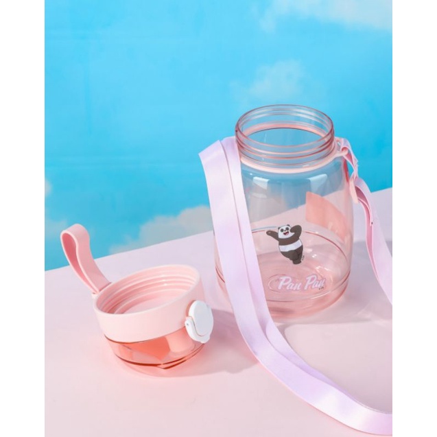 miniso we bare bears bottle with shoulder strap