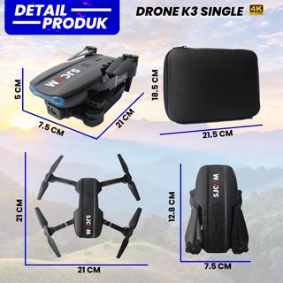 Drone K3 Single Kamera Remote Control Jarak Jauh Charging Usb Battery Pengintai Terbang