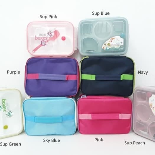 [Lunch Box Set] Lunch Set Box Dan Lunch Bag Like Tupperware [Readyy]