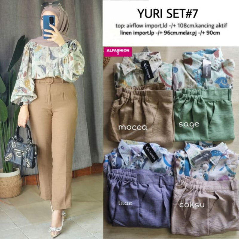 YURI SET BY ALFASHION / SETELAN KEKINIAN / SET BAJU TERBARU / BAHAN NYAMAN DIPAKAI ADEM