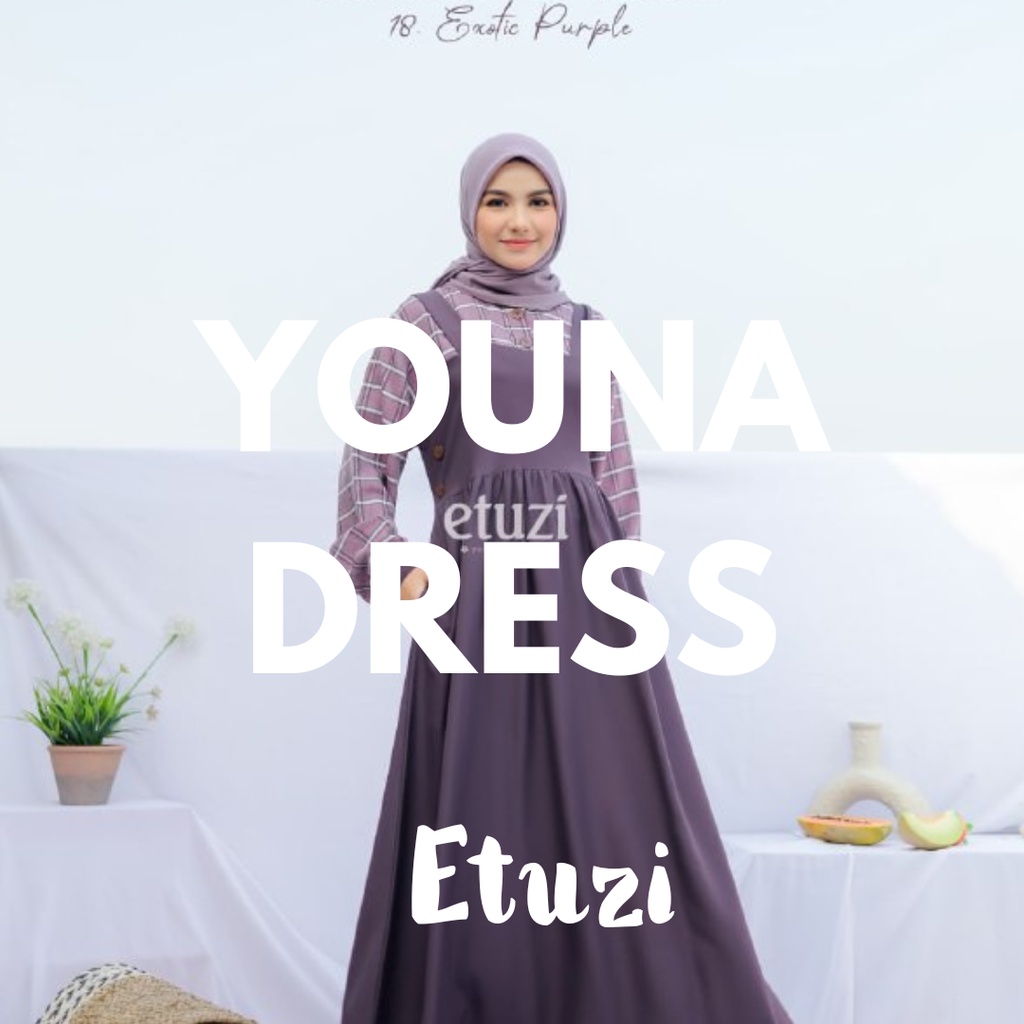 Youna Dress by Etuzi | Dress Overall | Gamis Remaja masa kini | Gamis terbaru modern