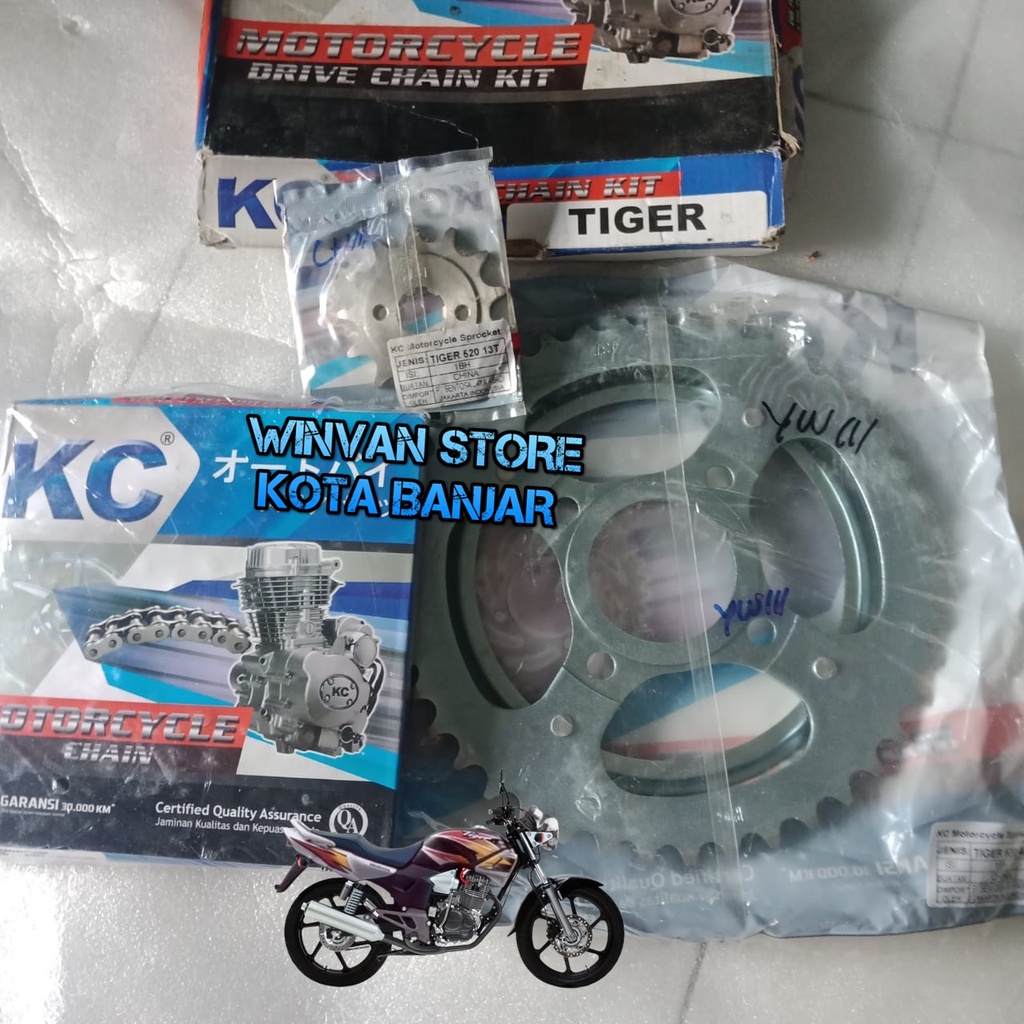 Gear set Gir depan Gir belakang Rantai Tiger 2000 Tiger Revo Tiger Old/ Tiger New