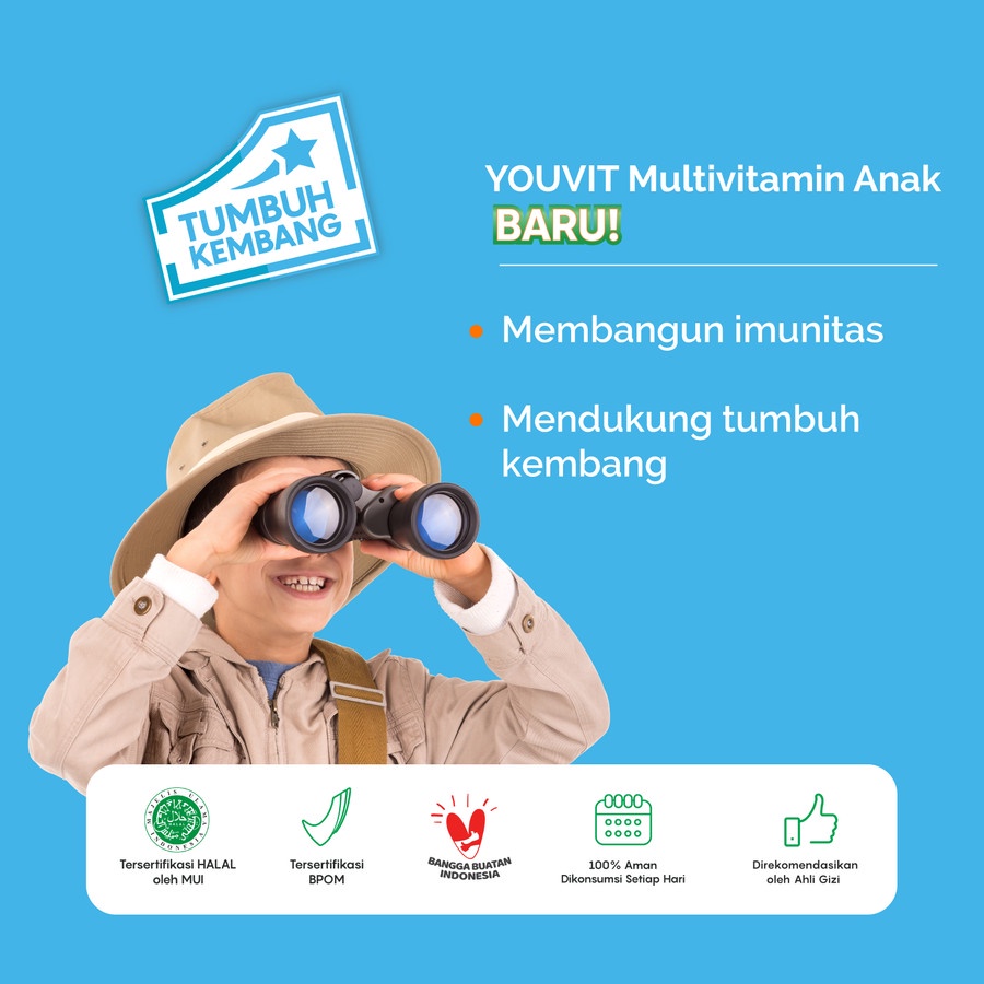Youvit Multivitamin Anak 6 Sachet Vit.C, D, Zink, Sayur, Buah, Curcuma