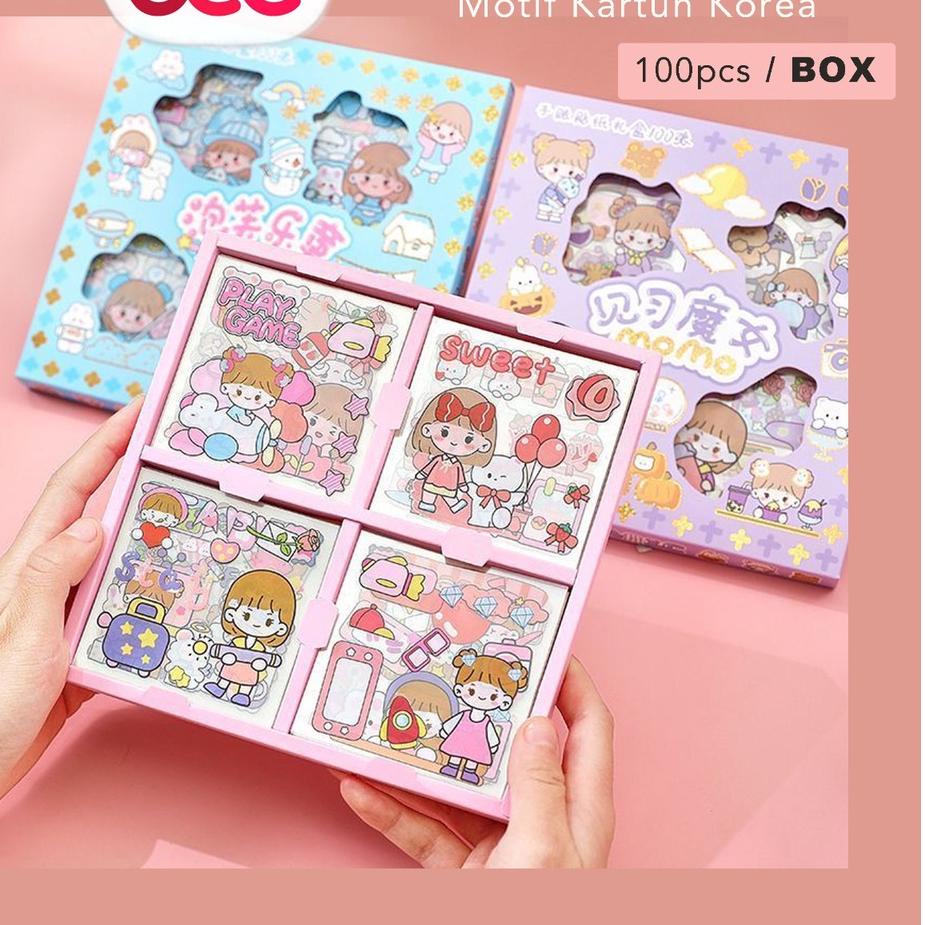 

Star 100 Lembar Stiker Motif Momo Kartun Korea Lucu Anti Air Dekorasi Handbook Scrapbook Sticker DIY gas !!