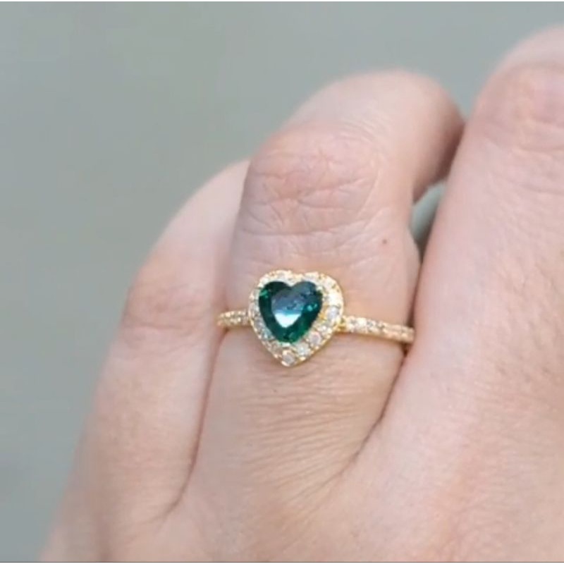 Cincin Berlian Eropa Batu Aleksandri (bisa custom warna/jenis batuan)