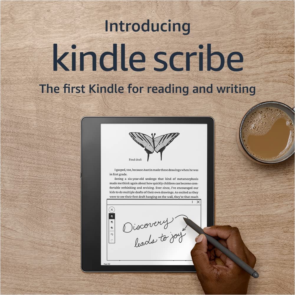 Amazon Kindle Scribe, the first Kindle for reading and writing, with a 10.2” 300 ppi Paperwhite display, includes Premium Pen