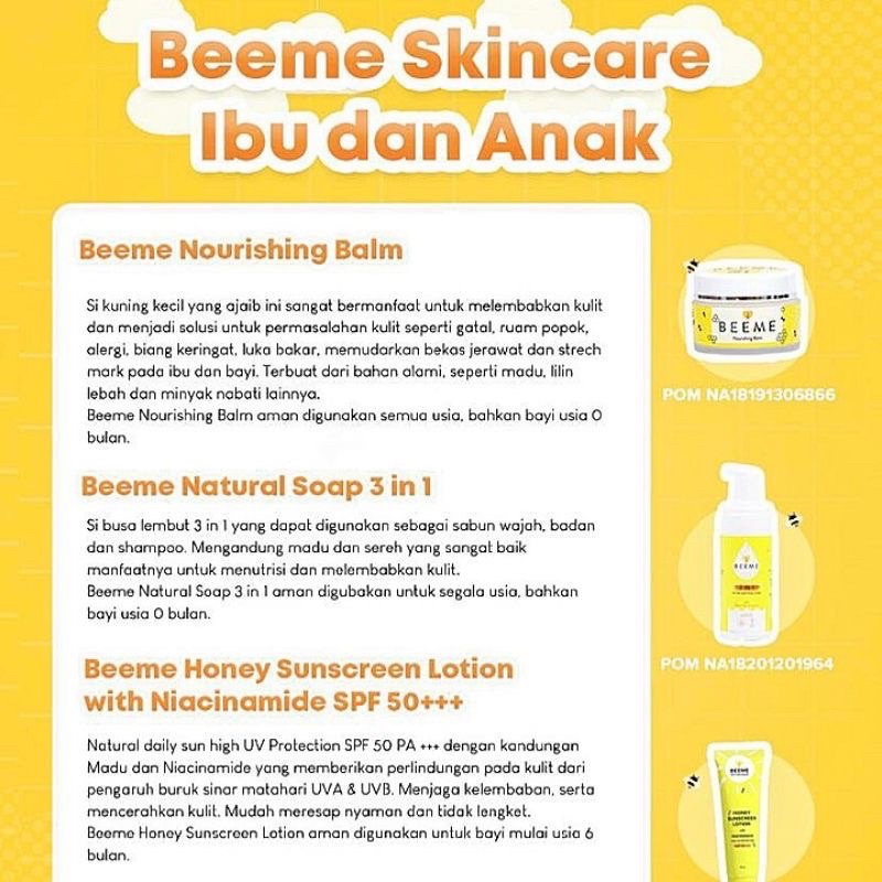Beeme Natural Soap 3in1 Facial Wash Shampo Sabun Bayi Newborn Dewasa
