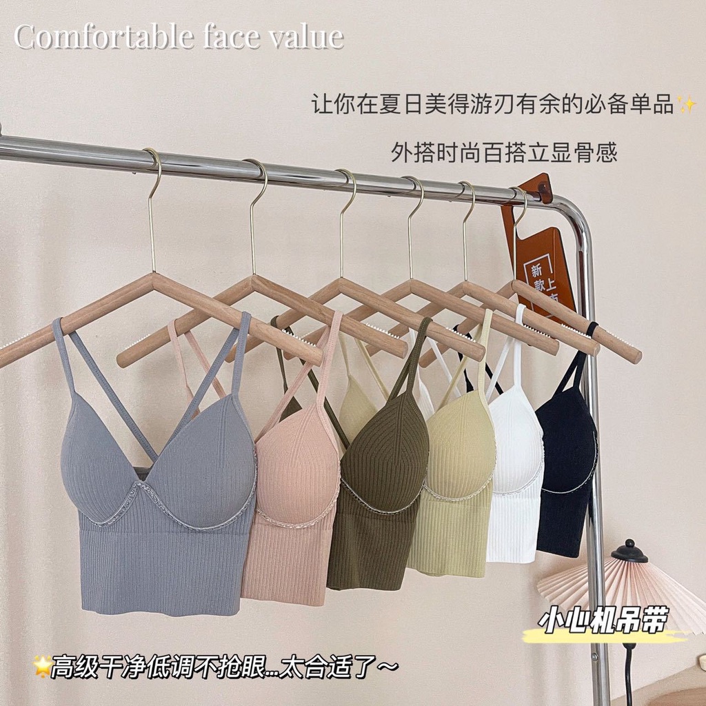 TF Bra wanita tank top ada cube bh v neck model sexy fashion korea style camisole