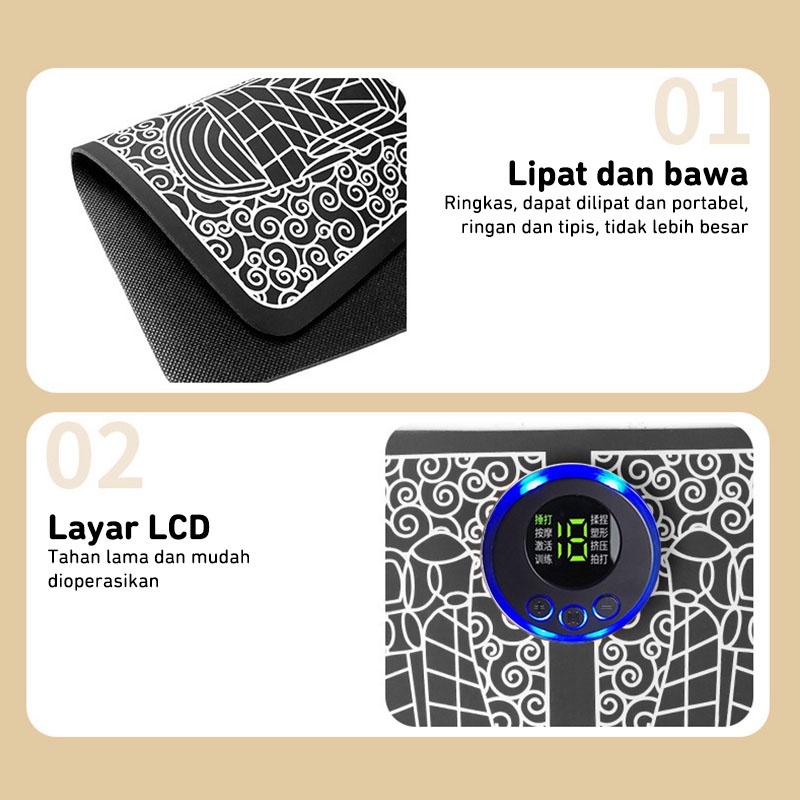 EMS Foot Massage Mat / Pijat Kaki EMS Pad Mat / Akupunktur Pengisian Meningkatkan Sirkulasi Darah Meredakan Sakit/Pijat Kaki EMS Pad Mat Original