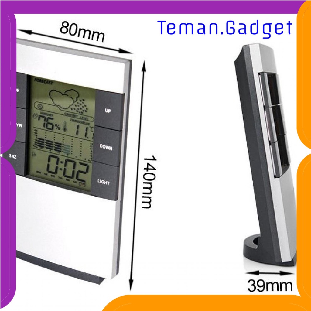 TG-PJM Weather Station Humidity Temperature Alarm Desk Clock Jam Alarm - 3210