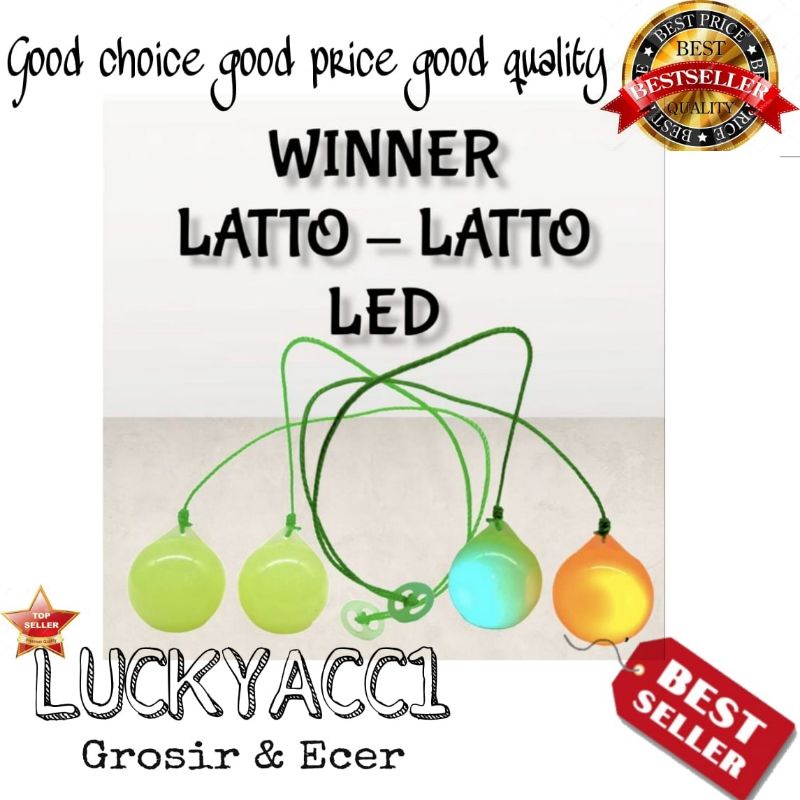 LC - Lato lato winner led bisa nyala 1 pcs / mainan anak jadul viral bola lato lato Tek Tek