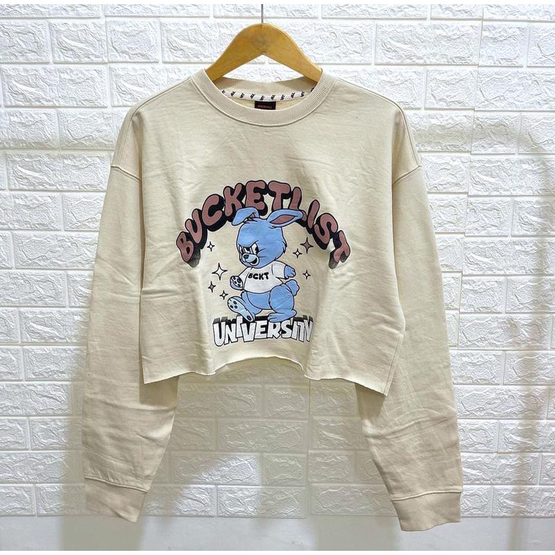 NTR BUCKET LIST SWEATER CROOPE TOP ATASAN WANITA (V1)