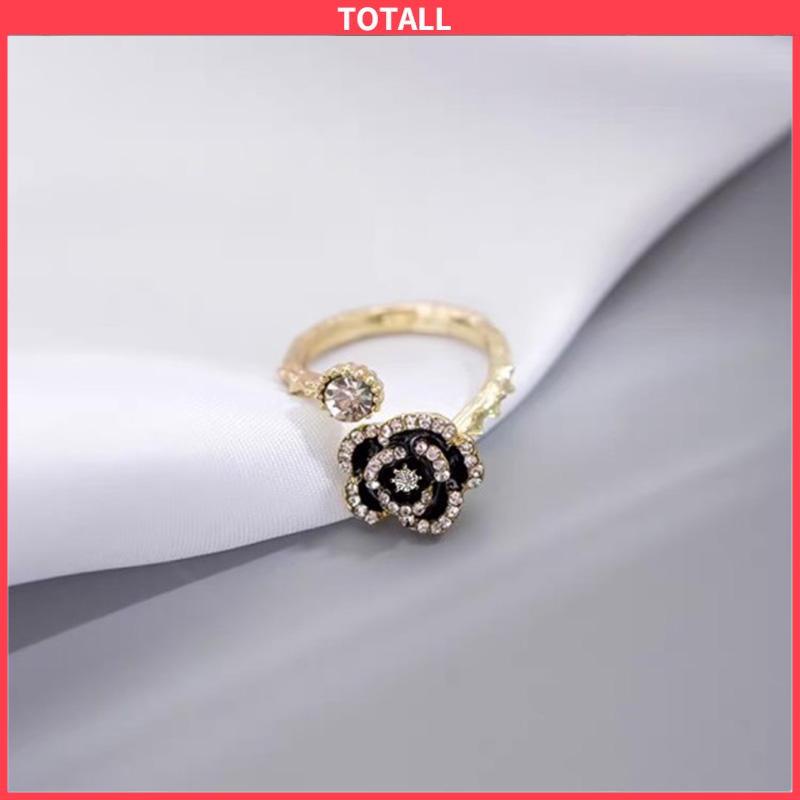 COD Cincin Camellia Berlian Aksesori Cincin Mewah Wanita-Totall