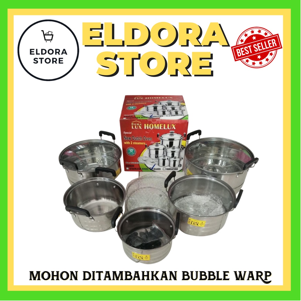 HOMELUX PANCI SET 12pcs | PANCI SET TUTUP KACA | PANCI SET | PANCI STAINLESS | PANCI