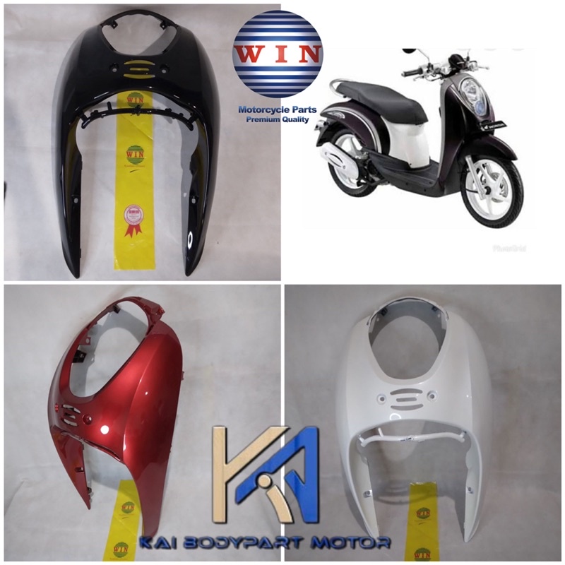 Cover body halus Dek depan scoopy karbu 2010 2011 2012 2013 Putih Win | Panel depan scoopy putih Win