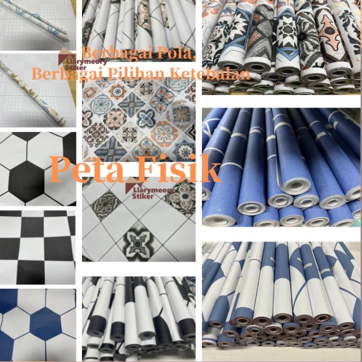 rN Stiker Lantai Kamar Mandi Tahan Air PVC Walpaper Dinding Dekorasi Kamar Mandi Self-Adhesive 2 Met