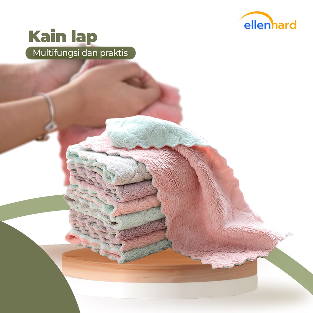 Kain Lap Piring Dapur Microfiber Anti Minyak Lap Mikrofiber Serbet Tangan Cleaning Cloth