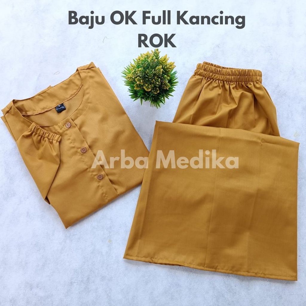 Baju OK ROK FULL Kancing Depan Bahan TOYOBO