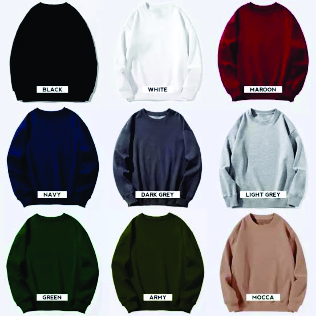 CREWNECK POLOS CREWNECK BASIC POLOS HOODIE POLOS SWEATER POLOS TERMURAH DAN KUALITAS TERBAIK(cod)