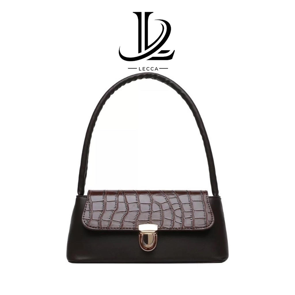 TAS SHOULDER BAG RETRO VINTAGE CROCO MINISO