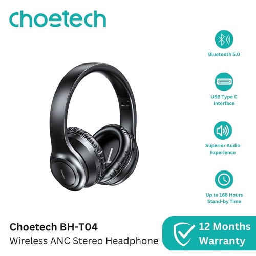 Choetech Headphone ANC Noise Cancelling Bluetooth Wireless - BH-T04