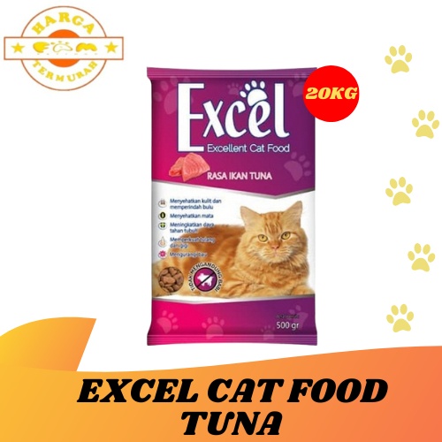 Excel Cat Food Tuna 20 kg - Makanan Kucing 20kg / Bentuk Ikan