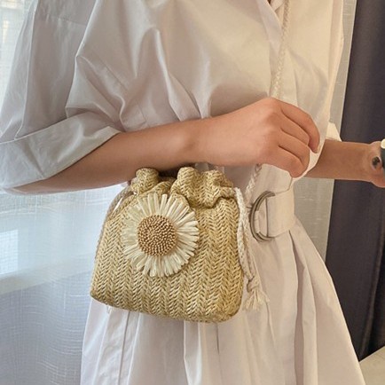 Tas Pantai Jerami Rajut Anak Premium Korea Import / Tas selempang Anak