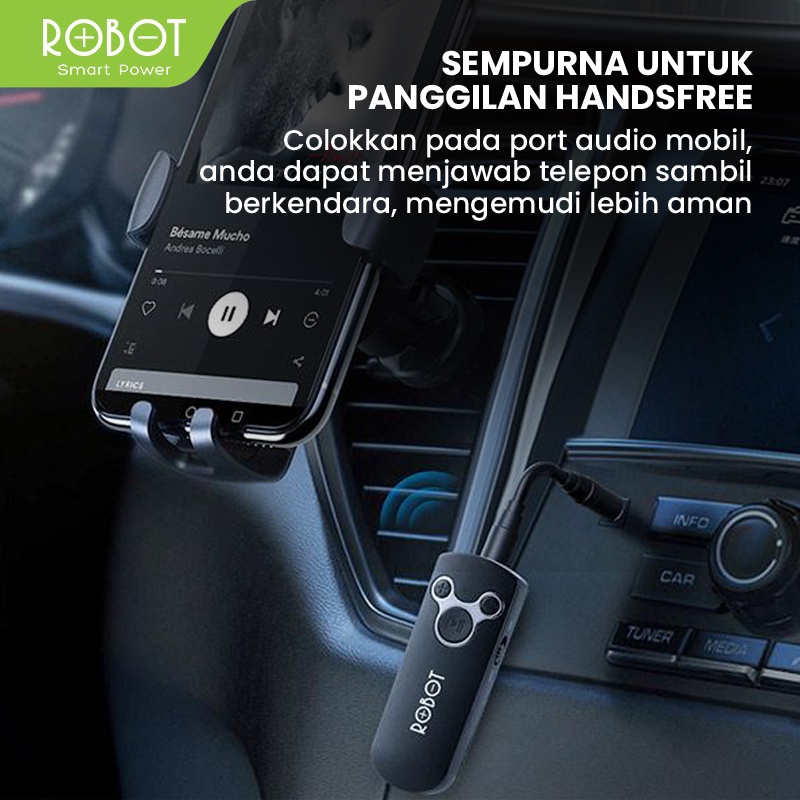 Bluetooth Receive ROBOT RS10 for Headset Earphone Compatible Jack AUX 3.5mm - Garansi 1 Tahun