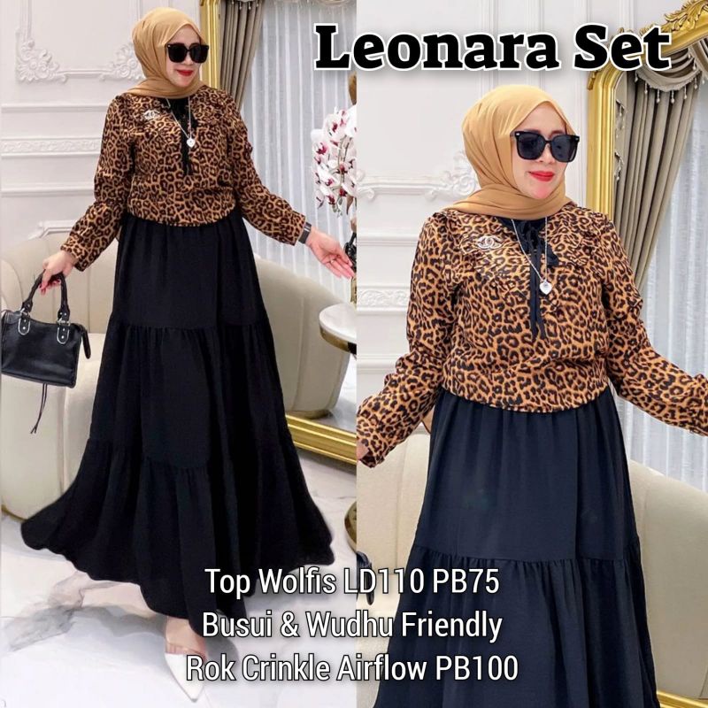 Leonara set rok setelan wanita macan
