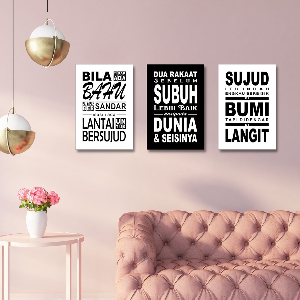 Hiasan Dinding Quotes Islam / Dekorasi Dinding Islam / Walldecor Islami Pasti Ori