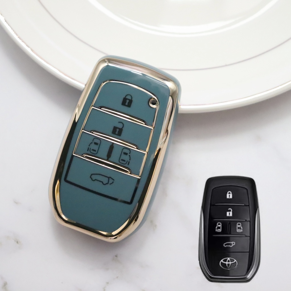Untuk Toyota Chrome Refleksi TPU Penutup Kunci Mobil Untuk CAMRY HILUX REVO INNOVA FORTUNER LAND CRUISER HILUX RAV4 Perodua