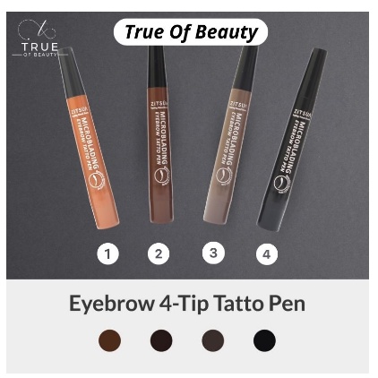 Pensil Alis Korean Tatto Pen 4-Tip Waterproof Microblading ZITSUA / Korean Eyebrow Waterpoof / Pensi