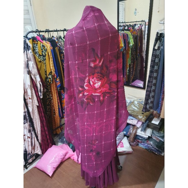 GAMIS SET PRINTING BUNGA BY YODIZEIN