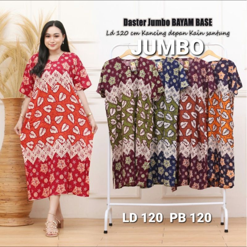 DASTER JUMBO XXL BASE BAYAM MODEL PAYUNG BUSUI KANCING BUMIL DRESS BAJU TIDUR