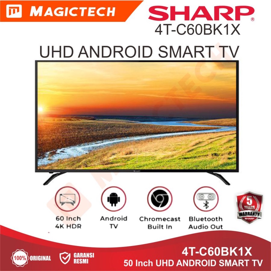 TV SHARP 60 INCH 60" 4T-C60BK1X / 60BK1X UHD ANDROID SMART TV
