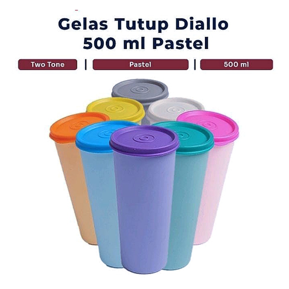 Gelas Minum Plus Tutup 500ml